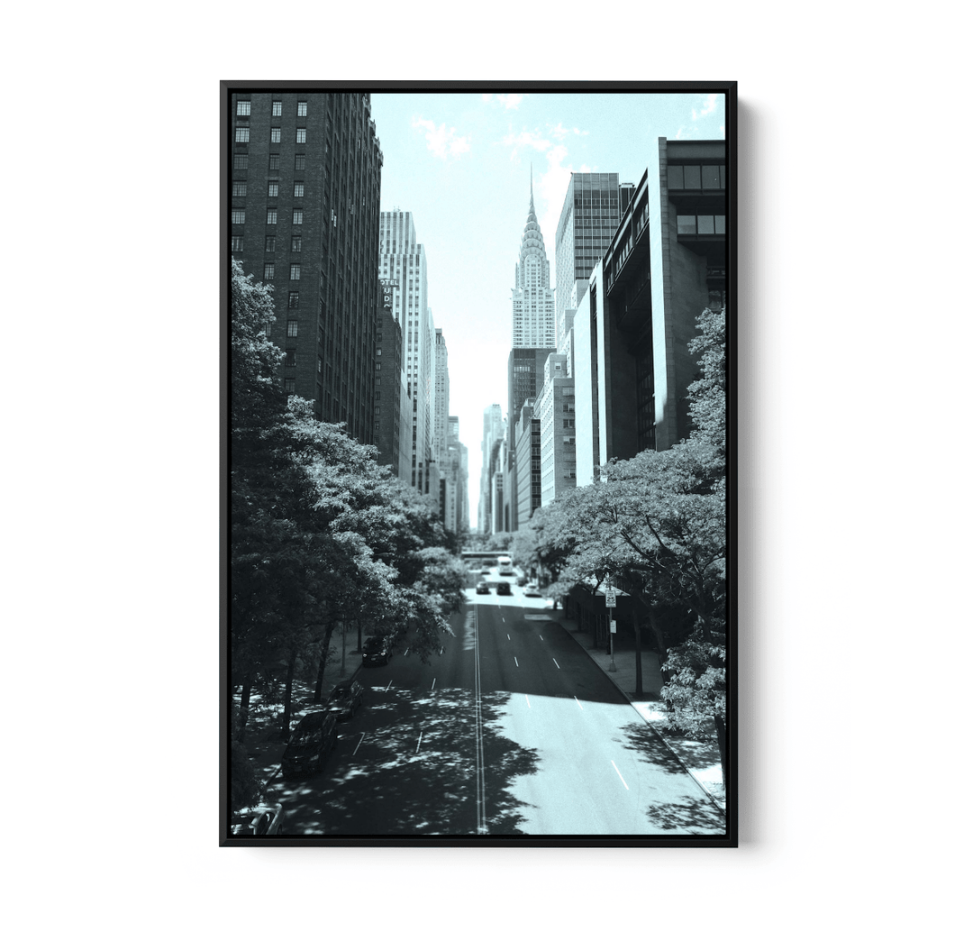 Look Down City Lane - Black and White Vintage Stretched Canvas or Fine Art Print - I Heart Wall Art - Poster Print, Canvas Print or Framed Art Print