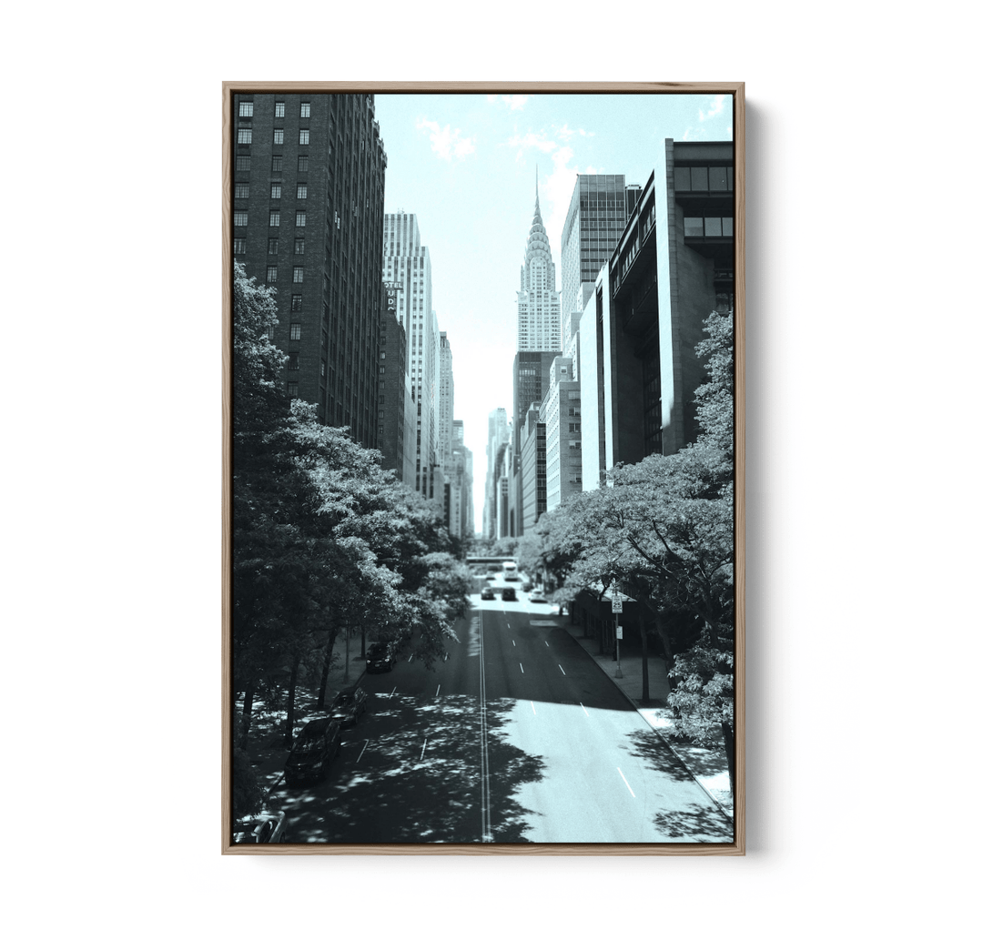 Look Down City Lane - Black and White Vintage Stretched Canvas or Fine Art Print - I Heart Wall Art - Poster Print, Canvas Print or Framed Art Print
