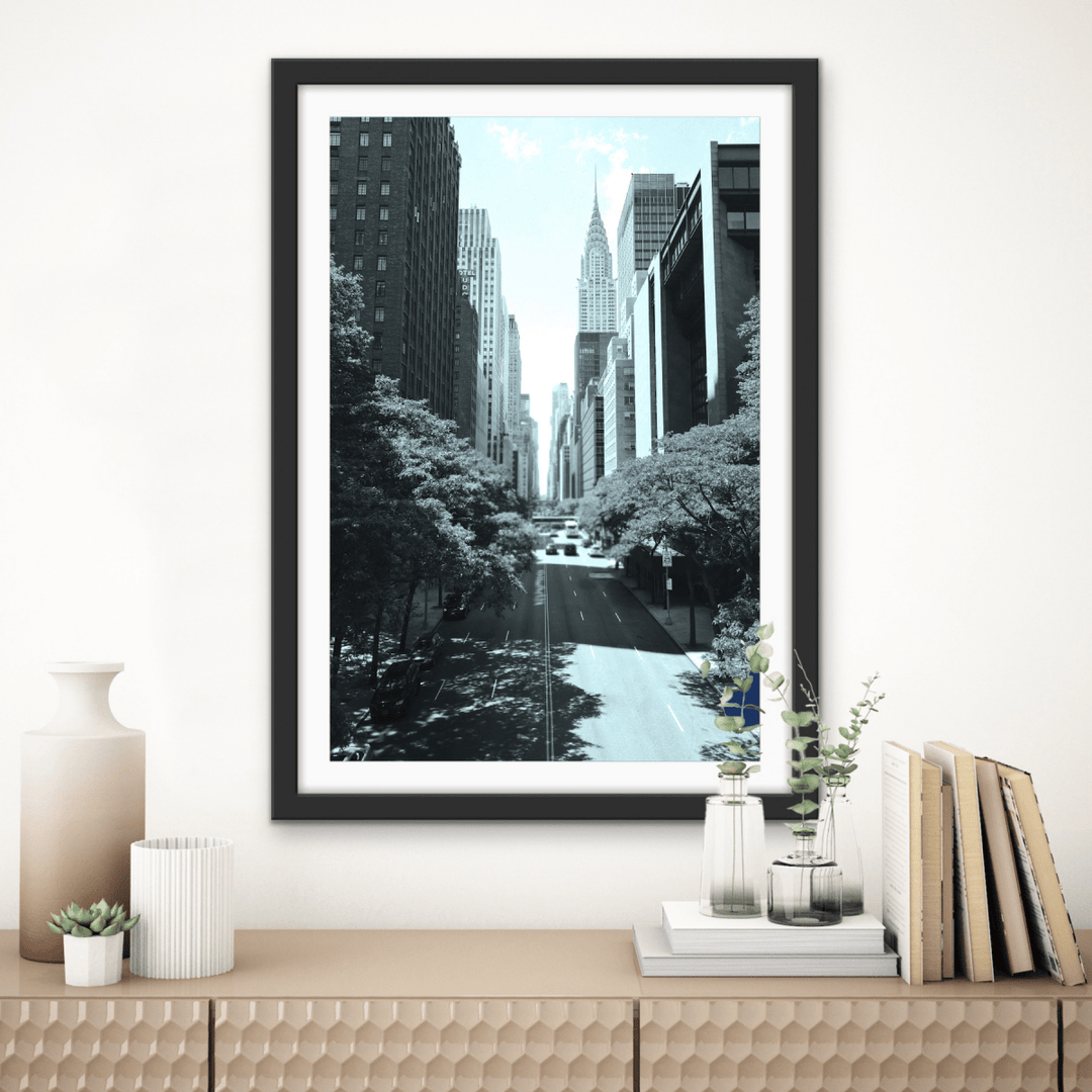 Look Down City Lane - Black and White Vintage Stretched Canvas or Fine Art Print - I Heart Wall Art - Poster Print, Canvas Print or Framed Art Print