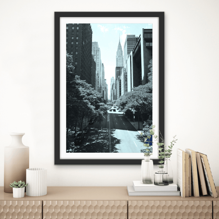 Look Down City Lane - Black and White Vintage Stretched Canvas or Fine Art Print - I Heart Wall Art - Poster Print, Canvas Print or Framed Art Print