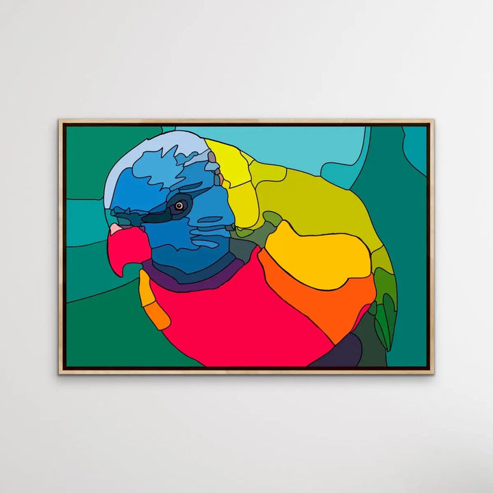 Lorikeet Lines - Colourful Contemporary Lorikeet Print - I Heart Wall Art