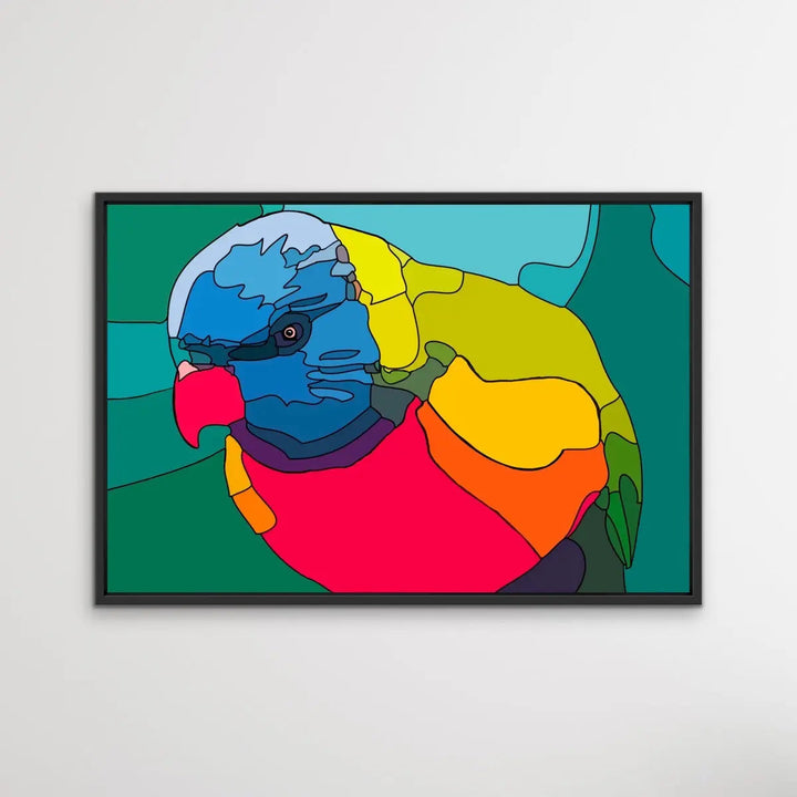 Lorikeet Lines - Colourful Contemporary Lorikeet Print - I Heart Wall Art