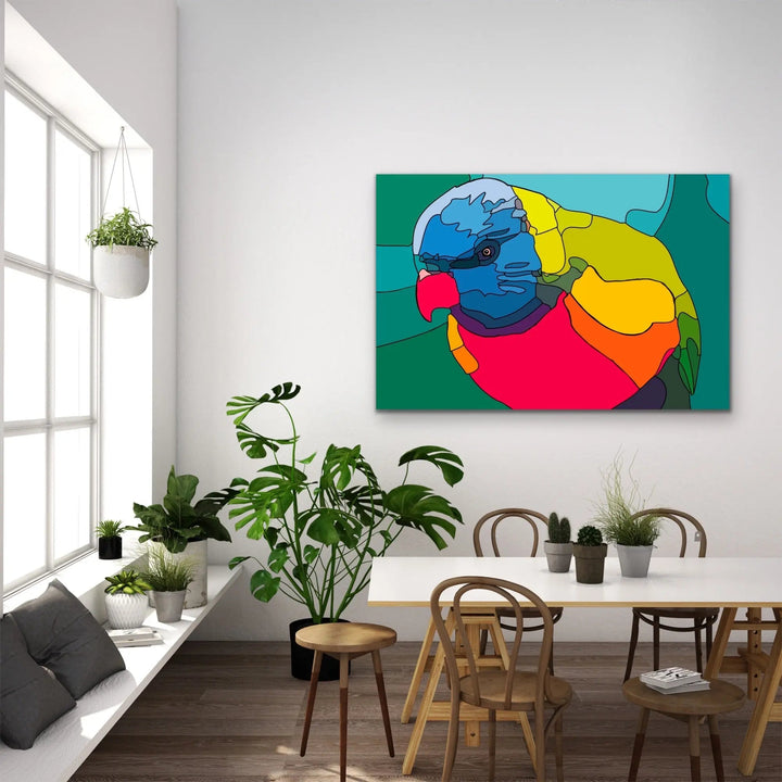Lorikeet Lines - Colourful Contemporary Lorikeet Print - I Heart Wall Art