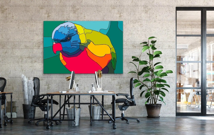 Lorikeet Lines - Colourful Contemporary Lorikeet Print - I Heart Wall Art