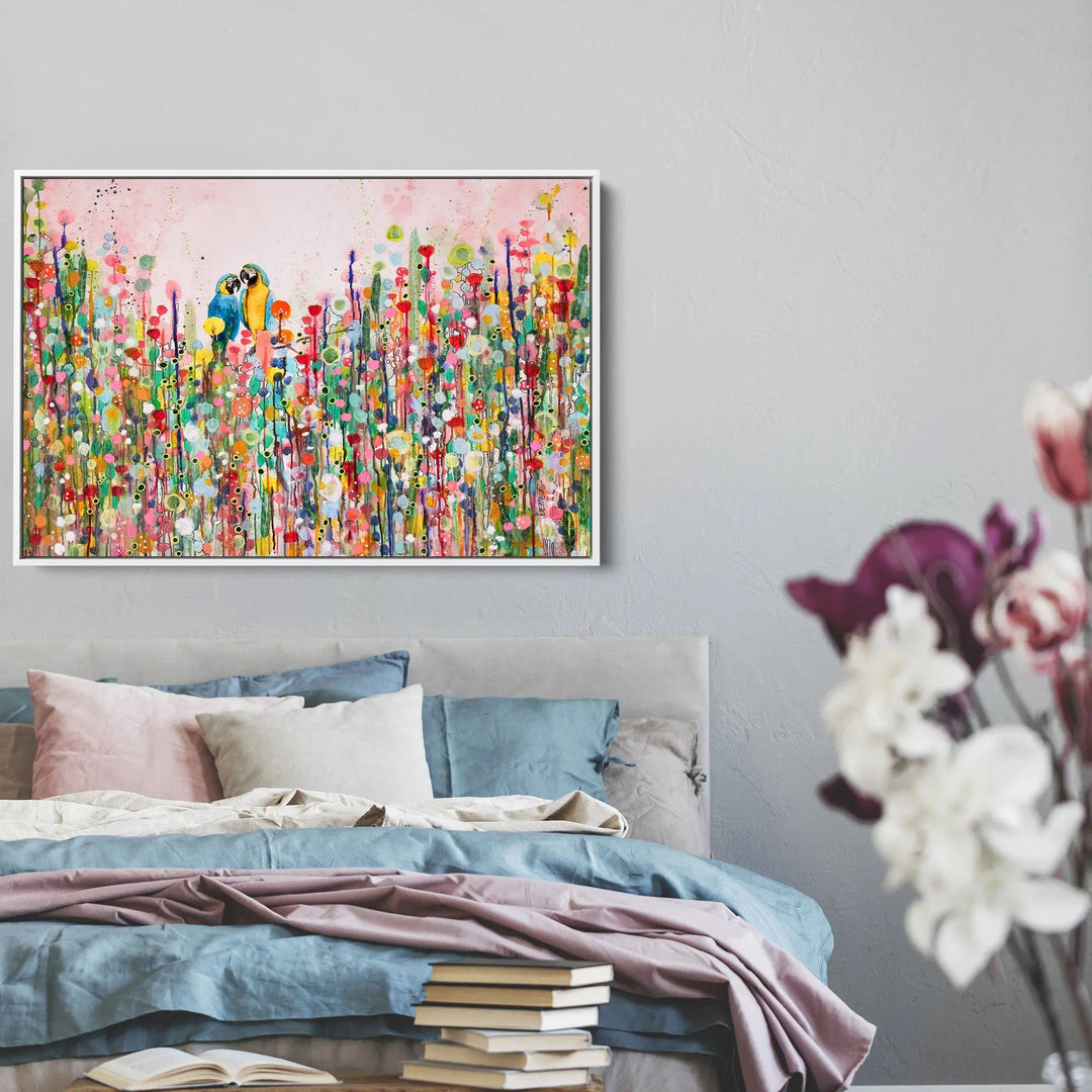 Love Feathers by Sylvie Demers - Stretched Canvas Print or Framed Fine Art Print - Artwork I Heart Wall Art Australia 