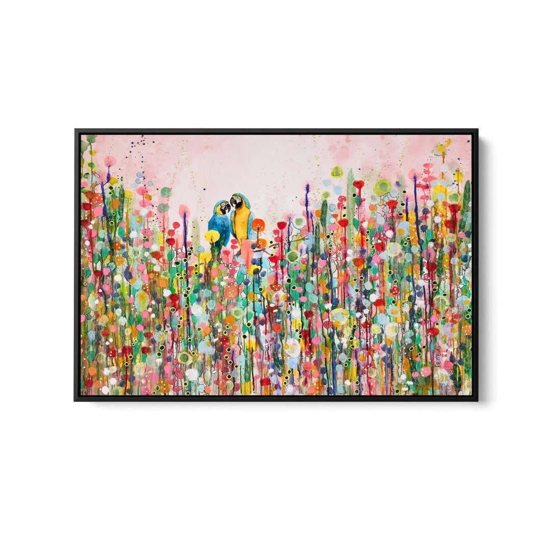 Love Feathers by Sylvie Demers - Stretched Canvas Print or Framed Fine Art Print - Artwork - I Heart Wall Art - Poster Print, Canvas Print or Framed Art Print