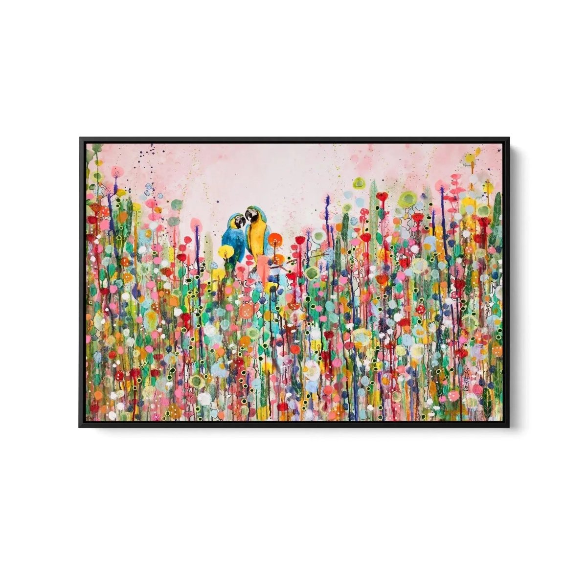 Love Feathers by Sylvie Demers - Stretched Canvas Print or Framed Fine Art Print - Artwork - I Heart Wall Art - Poster Print, Canvas Print or Framed Art Print