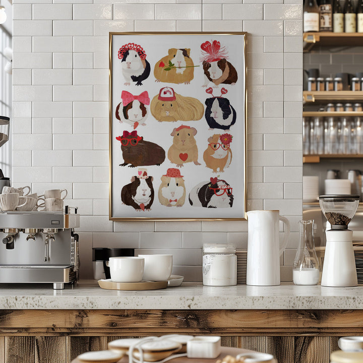 Love Guinea Pigs - Stretched Canvas, Poster or Fine Art Print I Heart Wall Art
