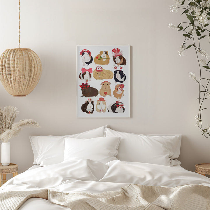 Love Guinea Pigs - Stretched Canvas, Poster or Fine Art Print I Heart Wall Art