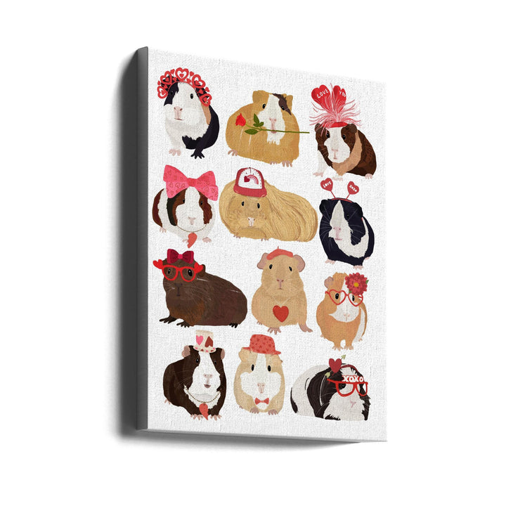 Love Guinea Pigs - Stretched Canvas, Poster or Fine Art Print I Heart Wall Art