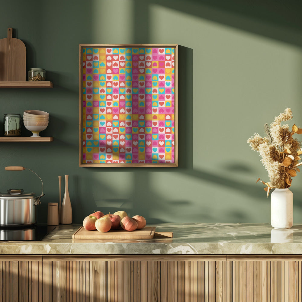 Love in Patterns - Stretched Canvas, Poster or Fine Art Print I Heart Wall Art