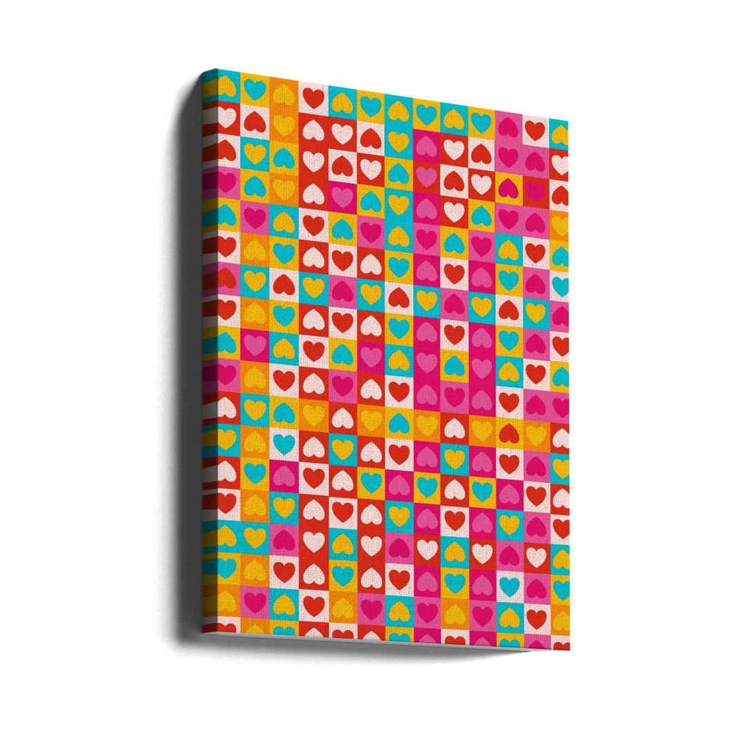 Love in Patterns - Stretched Canvas, Poster or Fine Art Print I Heart Wall Art
