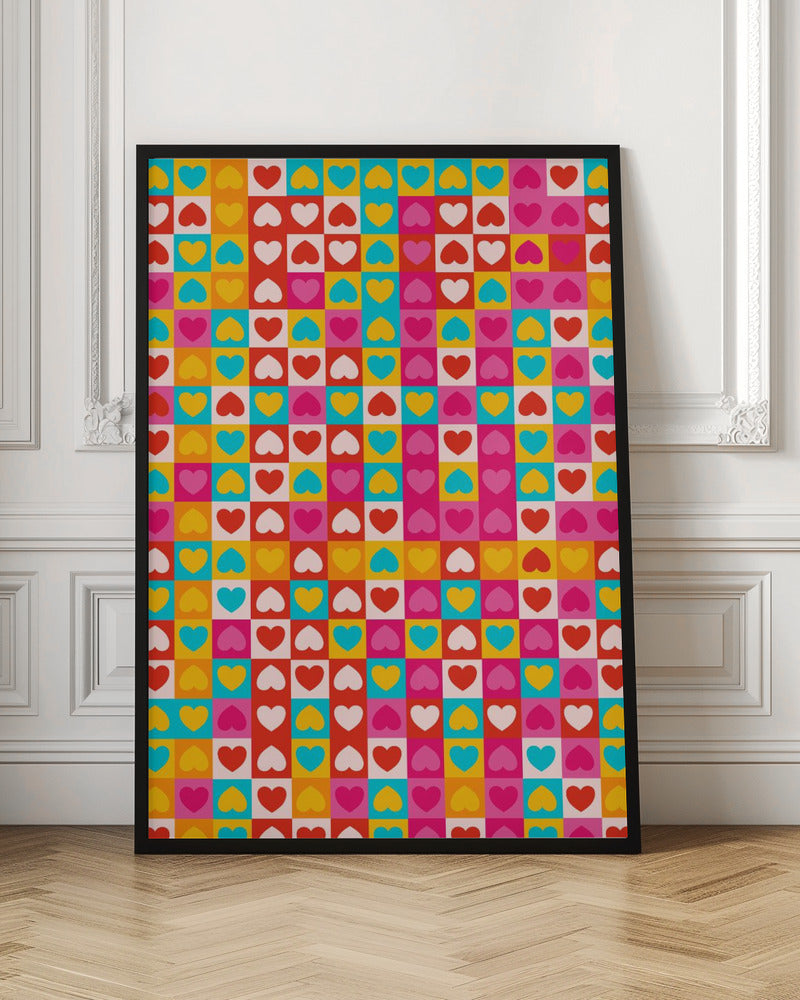 Love in Patterns - Stretched Canvas, Poster or Fine Art Print I Heart Wall Art