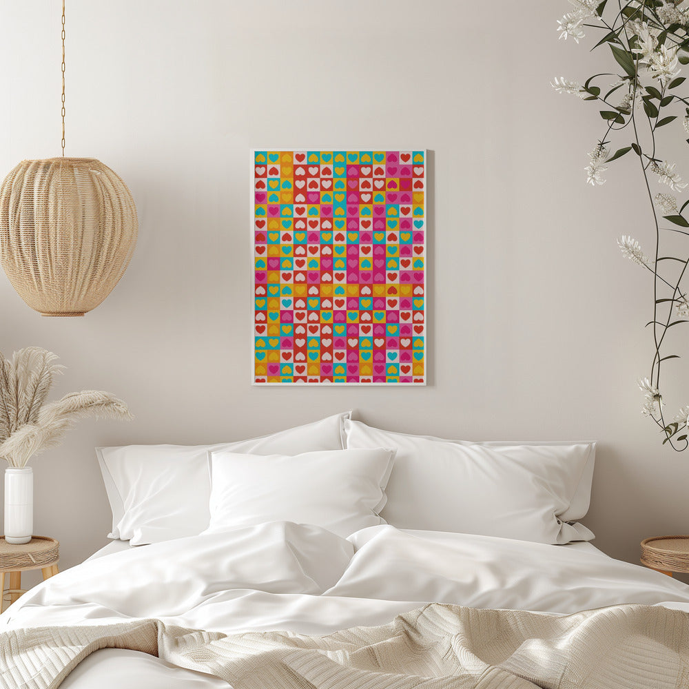 Love in Patterns - Stretched Canvas, Poster or Fine Art Print I Heart Wall Art