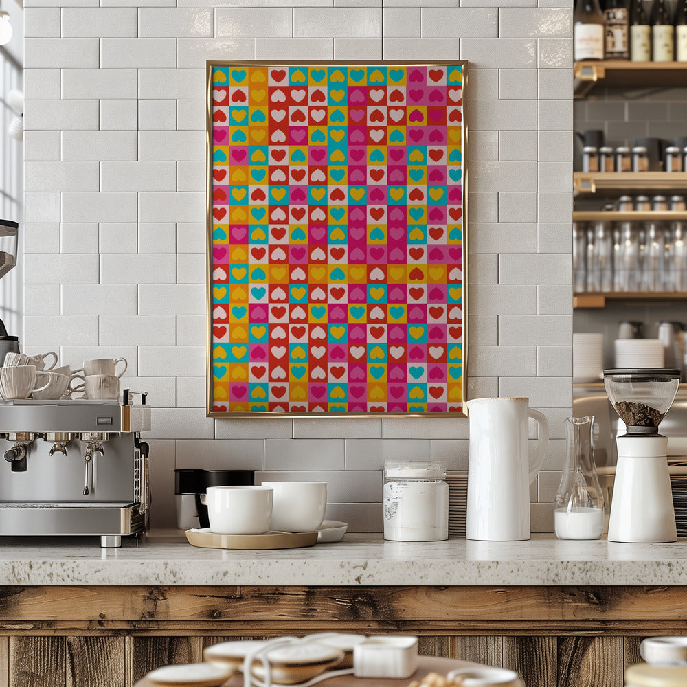 Love in Patterns - Stretched Canvas, Poster or Fine Art Print I Heart Wall Art