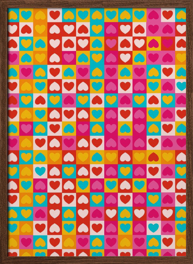 Love in Patterns - Stretched Canvas, Poster or Fine Art Print I Heart Wall Art