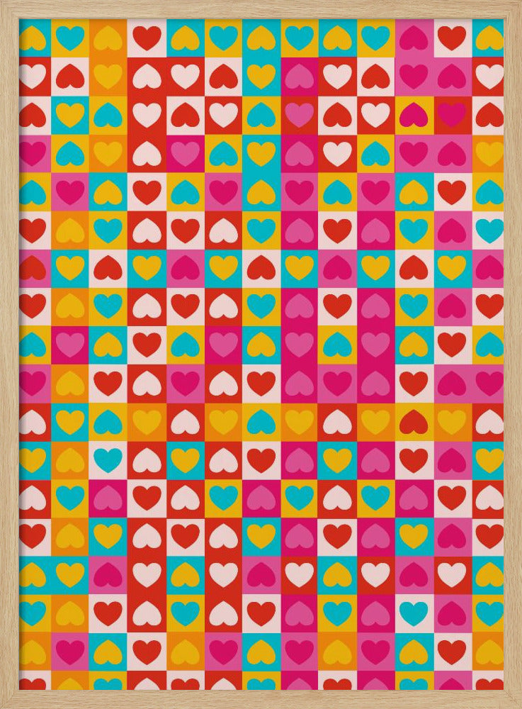 Love in Patterns - Stretched Canvas, Poster or Fine Art Print I Heart Wall Art