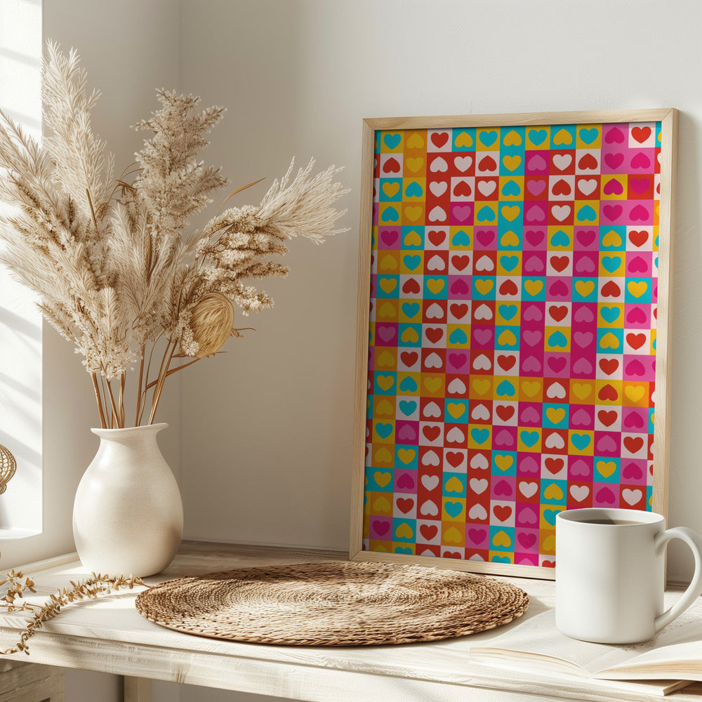Love in Patterns - Stretched Canvas, Poster or Fine Art Print I Heart Wall Art