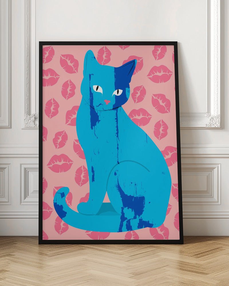 Love Meow Ment - Stretched Canvas, Poster or Fine Art Print - I Heart Wall Art - Poster Print, Canvas Print or Framed Art Print