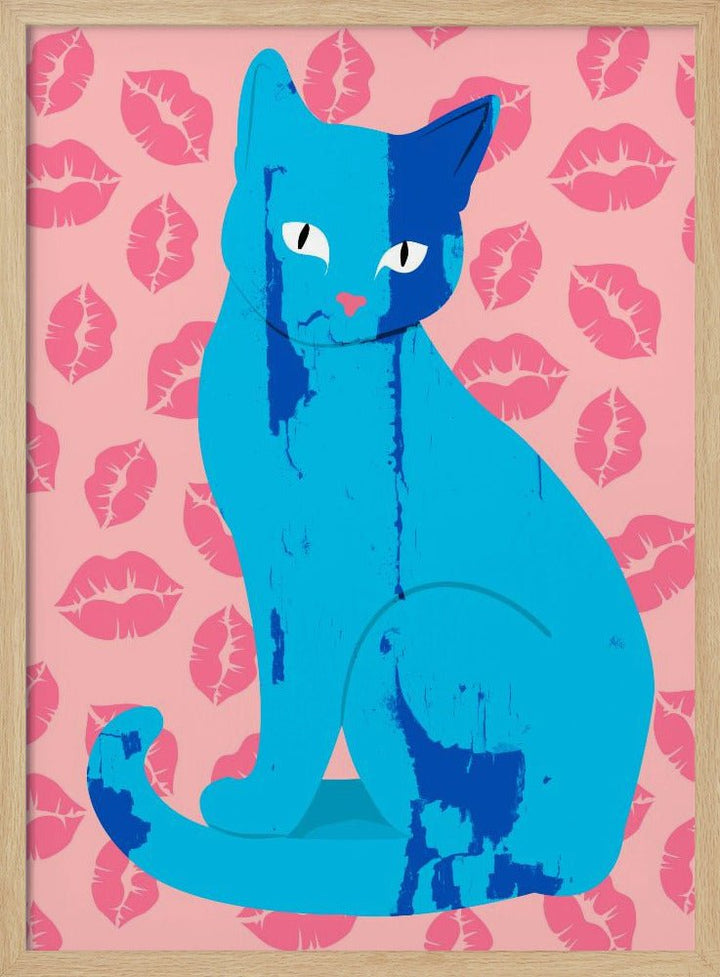Love Meow Ment - Stretched Canvas, Poster or Fine Art Print - I Heart Wall Art - Poster Print, Canvas Print or Framed Art Print