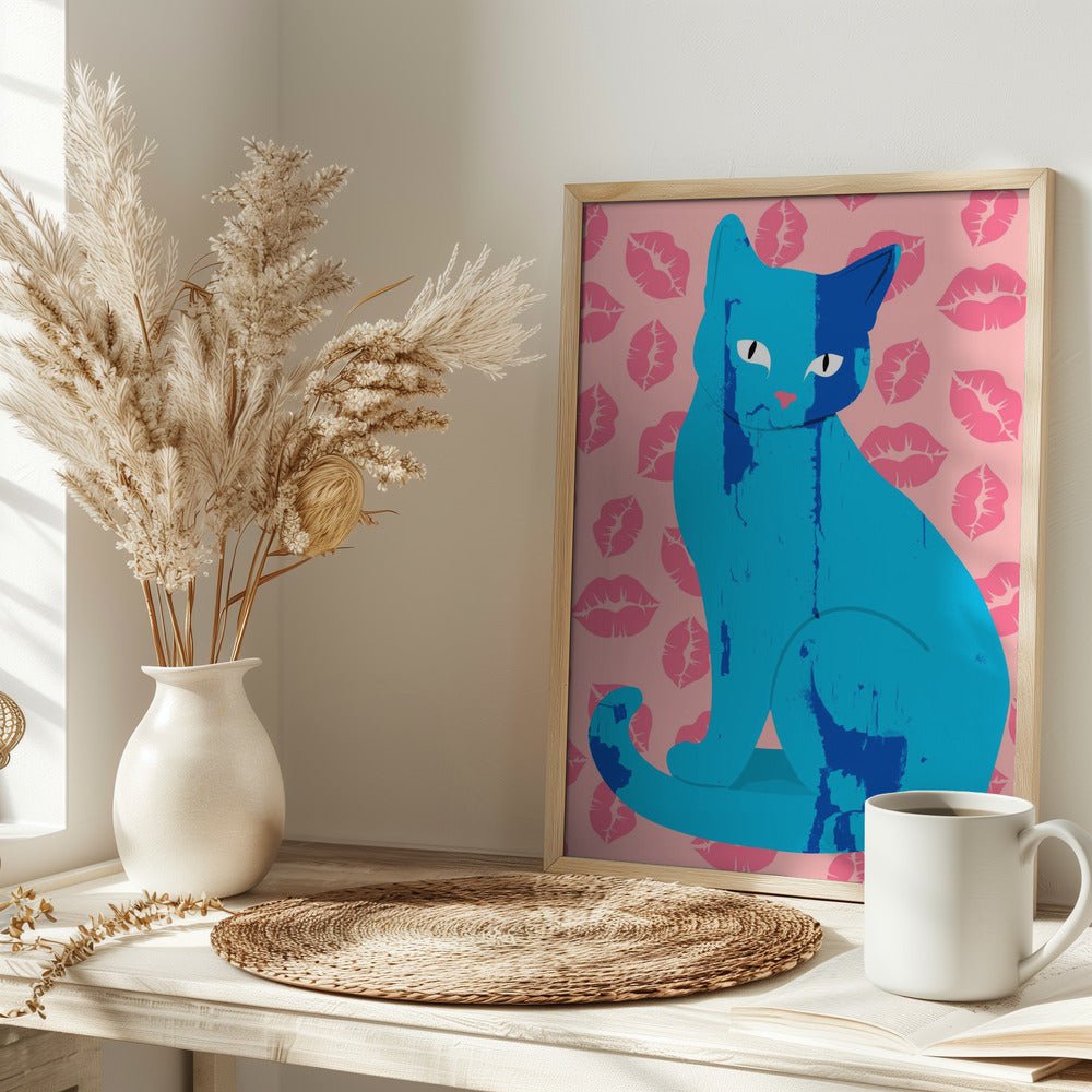 Love Meow Ment - Stretched Canvas, Poster or Fine Art Print - I Heart Wall Art - Poster Print, Canvas Print or Framed Art Print