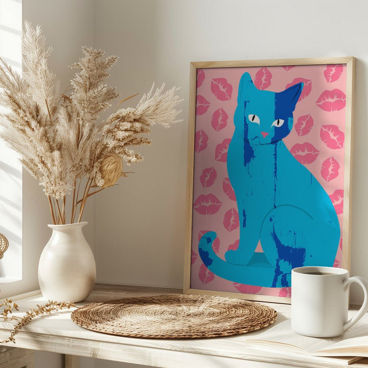 Love Meow Ment - Stretched Canvas, Poster or Fine Art Print - I Heart Wall Art - Poster Print, Canvas Print or Framed Art Print