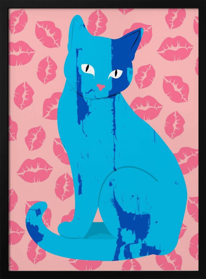 Love Meow Ment - Stretched Canvas, Poster or Fine Art Print - I Heart Wall Art - Poster Print, Canvas Print or Framed Art Print