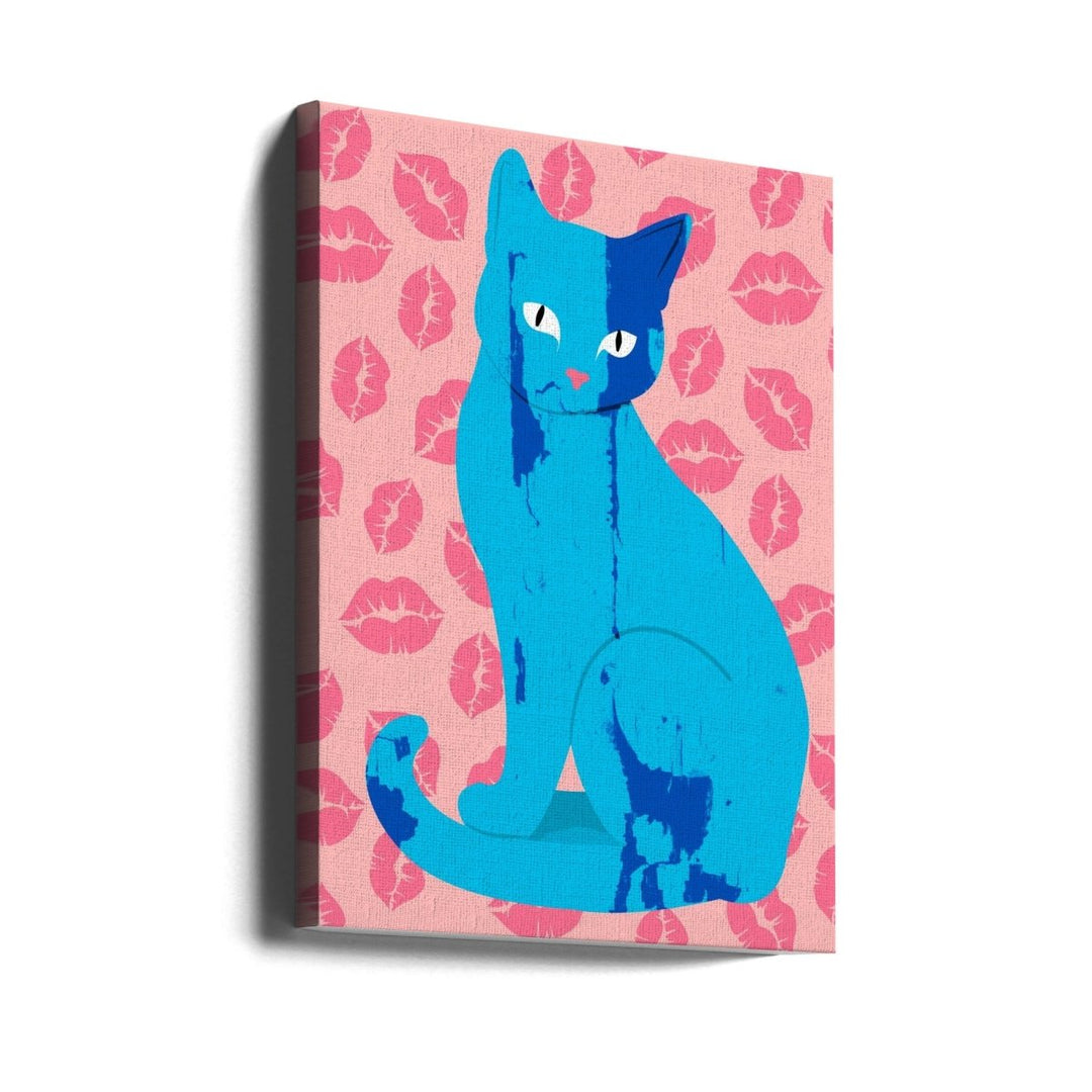 Love Meow Ment - Stretched Canvas, Poster or Fine Art Print - I Heart Wall Art - Poster Print, Canvas Print or Framed Art Print