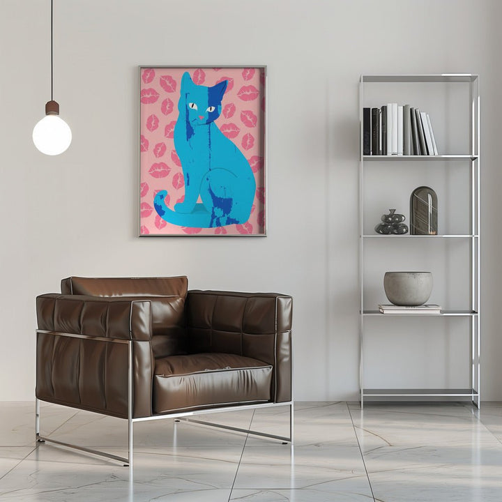 Love Meow Ment - Stretched Canvas, Poster or Fine Art Print - I Heart Wall Art - Poster Print, Canvas Print or Framed Art Print