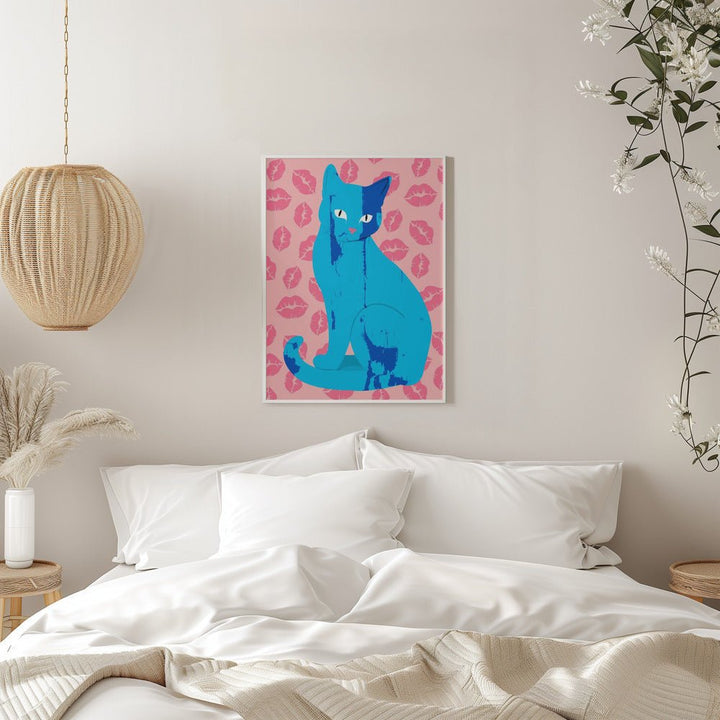 Love Meow Ment - Stretched Canvas, Poster or Fine Art Print - I Heart Wall Art - Poster Print, Canvas Print or Framed Art Print