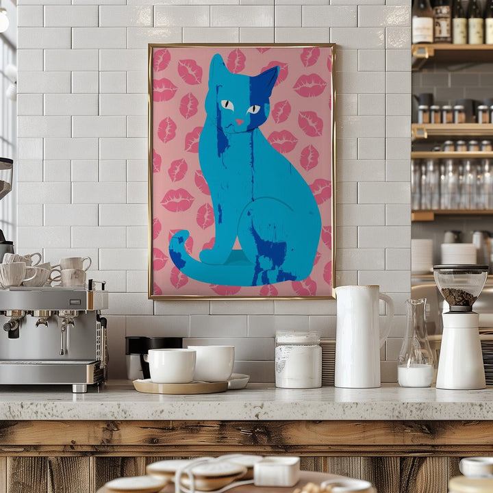 Love Meow Ment - Stretched Canvas, Poster or Fine Art Print - I Heart Wall Art - Poster Print, Canvas Print or Framed Art Print