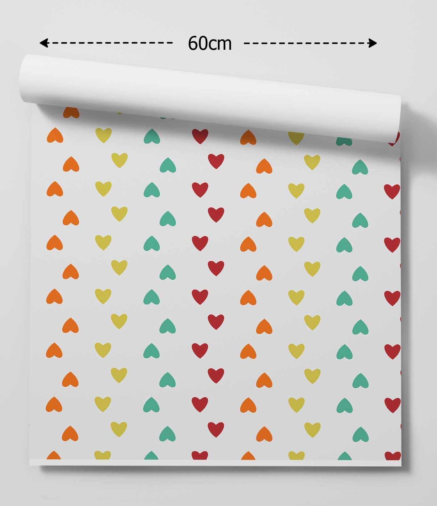 Love You Loads Heart Wallpaper - Colourful Quality Peel and Stick Adhesive