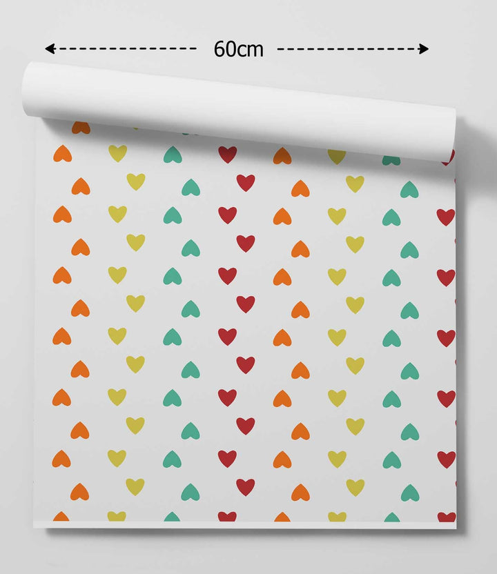 Love You Loads Heart Wallpaper - Colourful Quality Peel and Stick Adhesive