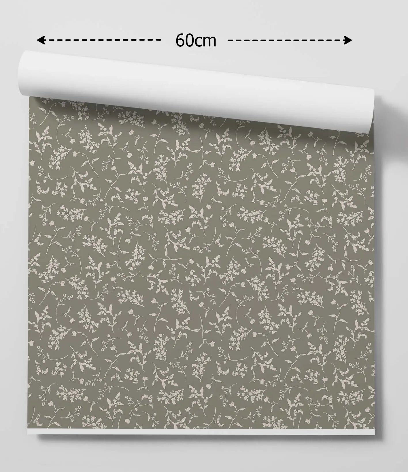 'Lulu In Green' - Vintage Green and Cream Leaf Removable Wallpaper (Copy) I Heart Wall Art Australia