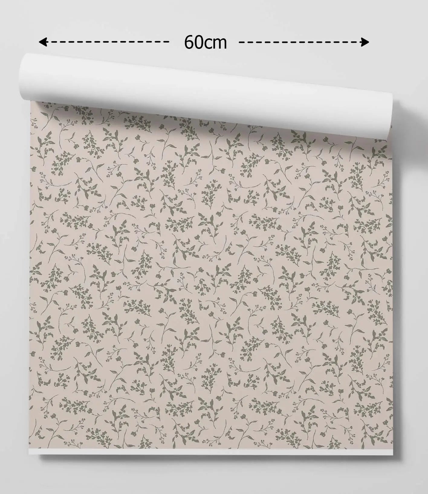 'Lulu In Green' - Vintage Green and Cream Leaf Removable Wallpaper I Heart Wall Art Australia