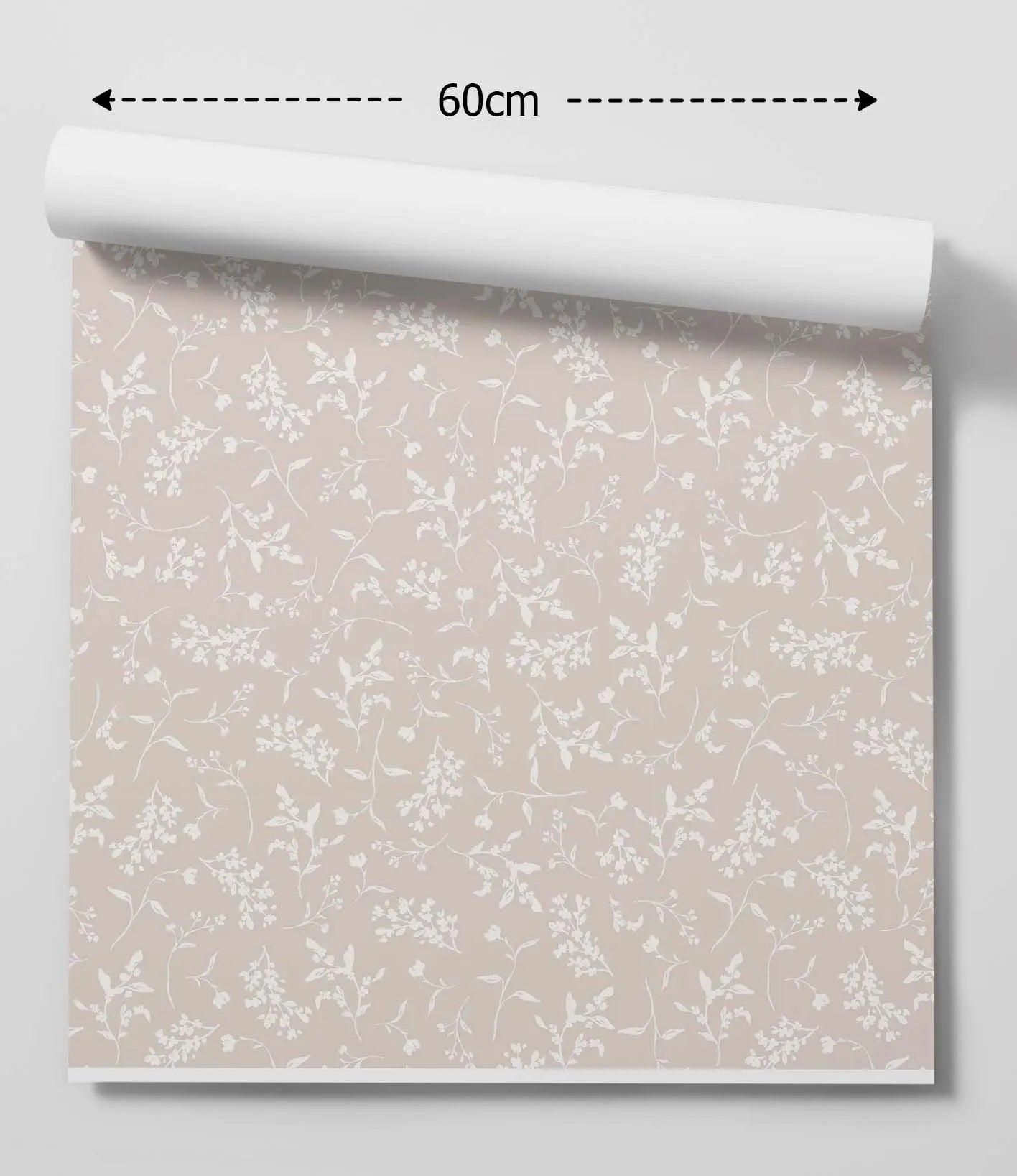 'Lulu In Neutral' - Vintage White and Cream Leaf Removable Wallpaper I Heart Wall Art Australia