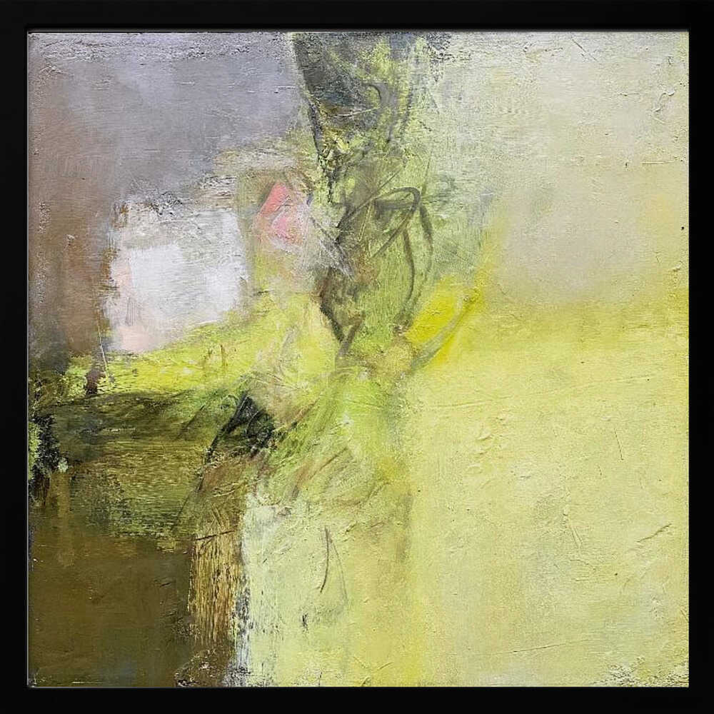 Luminous Green Yellow - Square Stretched Canvas Poster or Fine Art Print