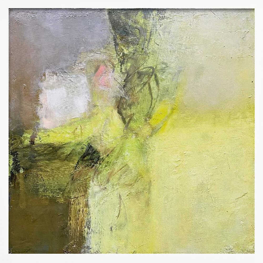 Luminous Green Yellow - Square Stretched Canvas Poster or Fine Art Print
