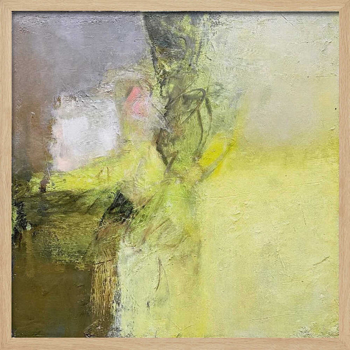 Luminous Green Yellow - Square Stretched Canvas Poster or Fine Art Print