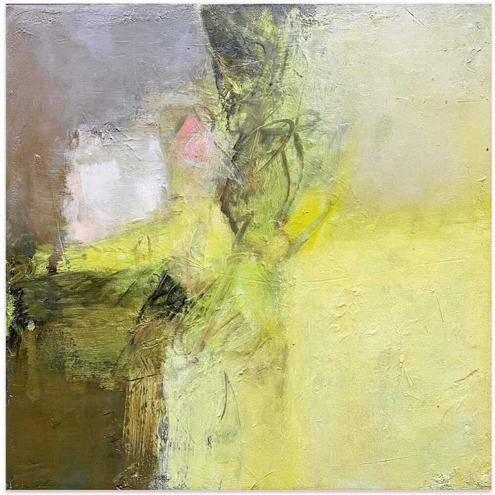 Luminous Green Yellow - Square Stretched Canvas Poster or Fine Art Print