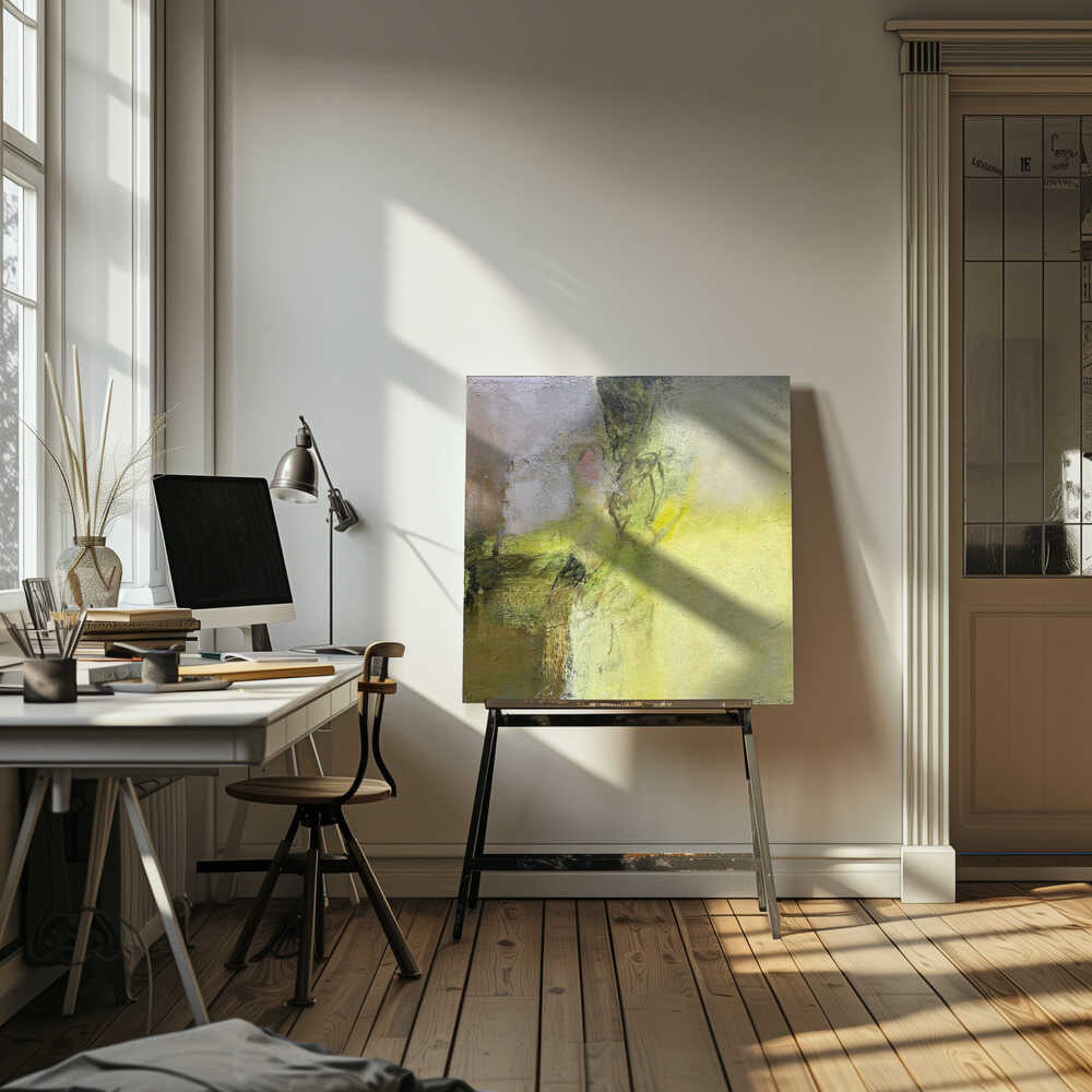 Luminous Green Yellow - Square Stretched Canvas Poster or Fine Art Print