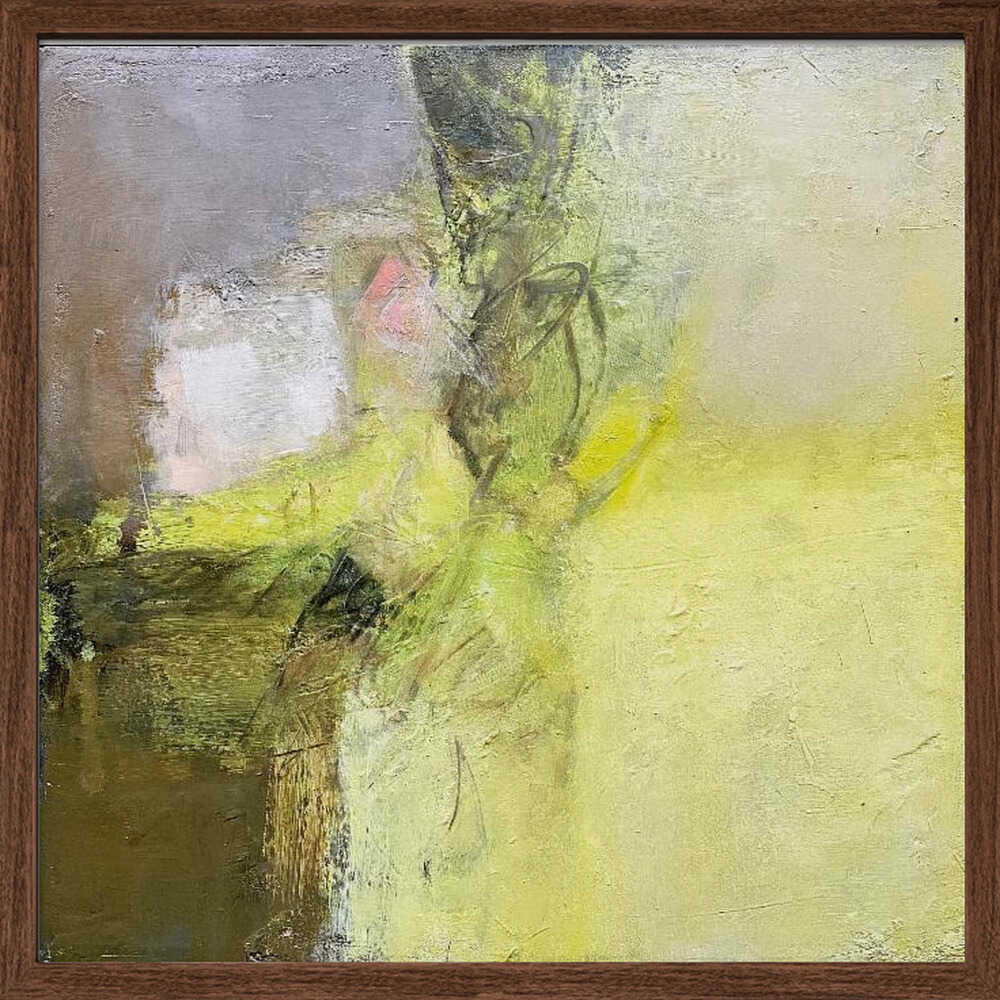 Luminous Green Yellow - Square Stretched Canvas Poster or Fine Art Print
