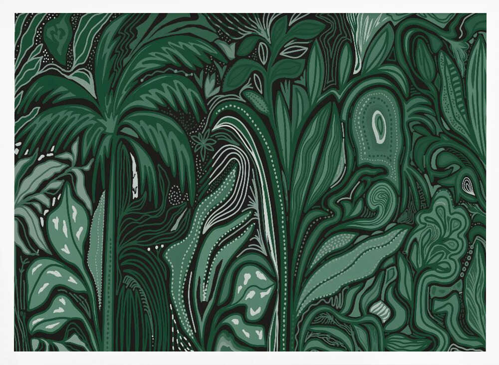 Lush Green Jungle - Stretched Canvas, Poster or Fine Art Print - I Heart Wall Art - Poster Print, Canvas Print or Framed Art Print