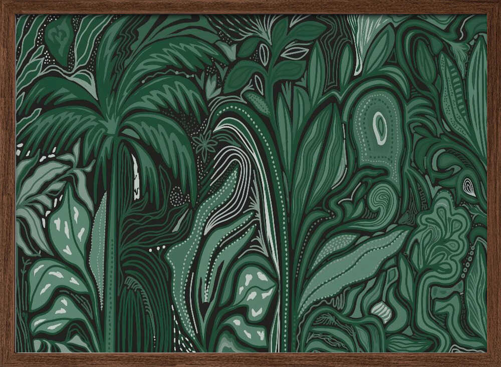 Lush Green Jungle - Stretched Canvas, Poster or Fine Art Print - I Heart Wall Art - Poster Print, Canvas Print or Framed Art Print