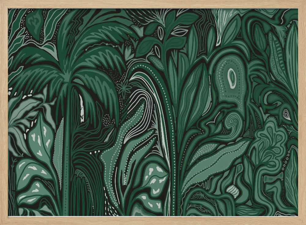 Lush Green Jungle - Stretched Canvas, Poster or Fine Art Print - I Heart Wall Art - Poster Print, Canvas Print or Framed Art Print
