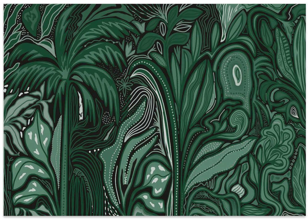Lush Green Jungle - Stretched Canvas, Poster or Fine Art Print - I Heart Wall Art - Poster Print, Canvas Print or Framed Art Print