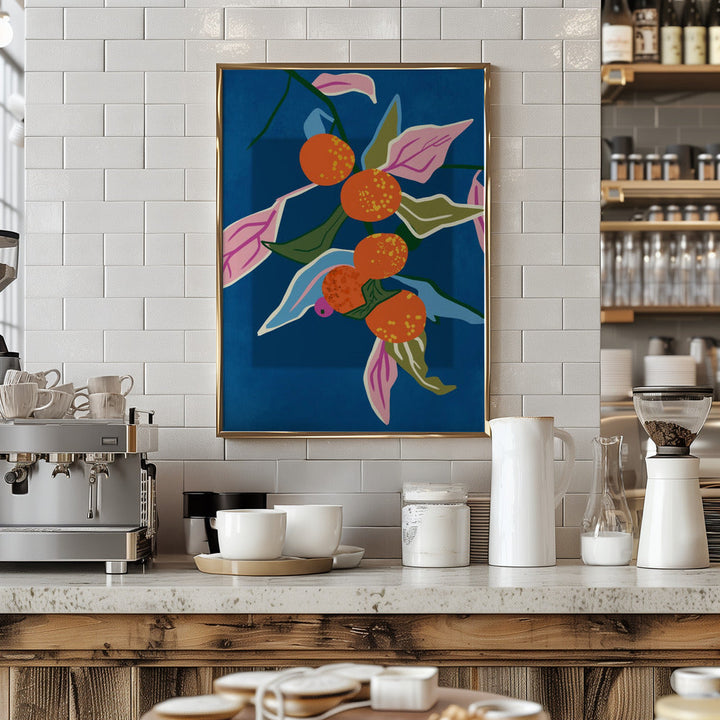 Lush Orange Botanicals - Stretched Canvas, Poster or Fine Art Print I Heart Wall Art