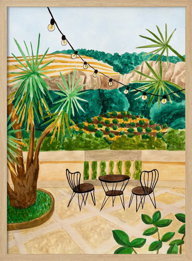 Lush Patio View - Stretched Canvas, Poster or Fine Art Print - I Heart Wall Art - Poster Print, Canvas Print or Framed Art Print