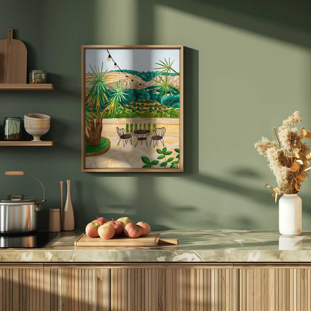 Lush Patio View - Stretched Canvas, Poster or Fine Art Print - I Heart Wall Art - Poster Print, Canvas Print or Framed Art Print