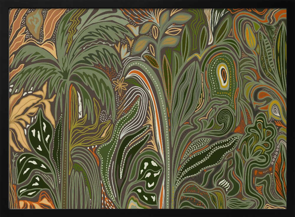 Lush Tropical Jungle - Stretched Canvas, Poster or Fine Art Print - I Heart Wall Art - Poster Print, Canvas Print or Framed Art Print